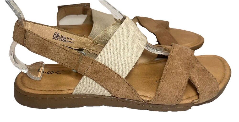 B.O.C Caty Sandals Womens 11M Tan Suede Comfort Slingback Walking